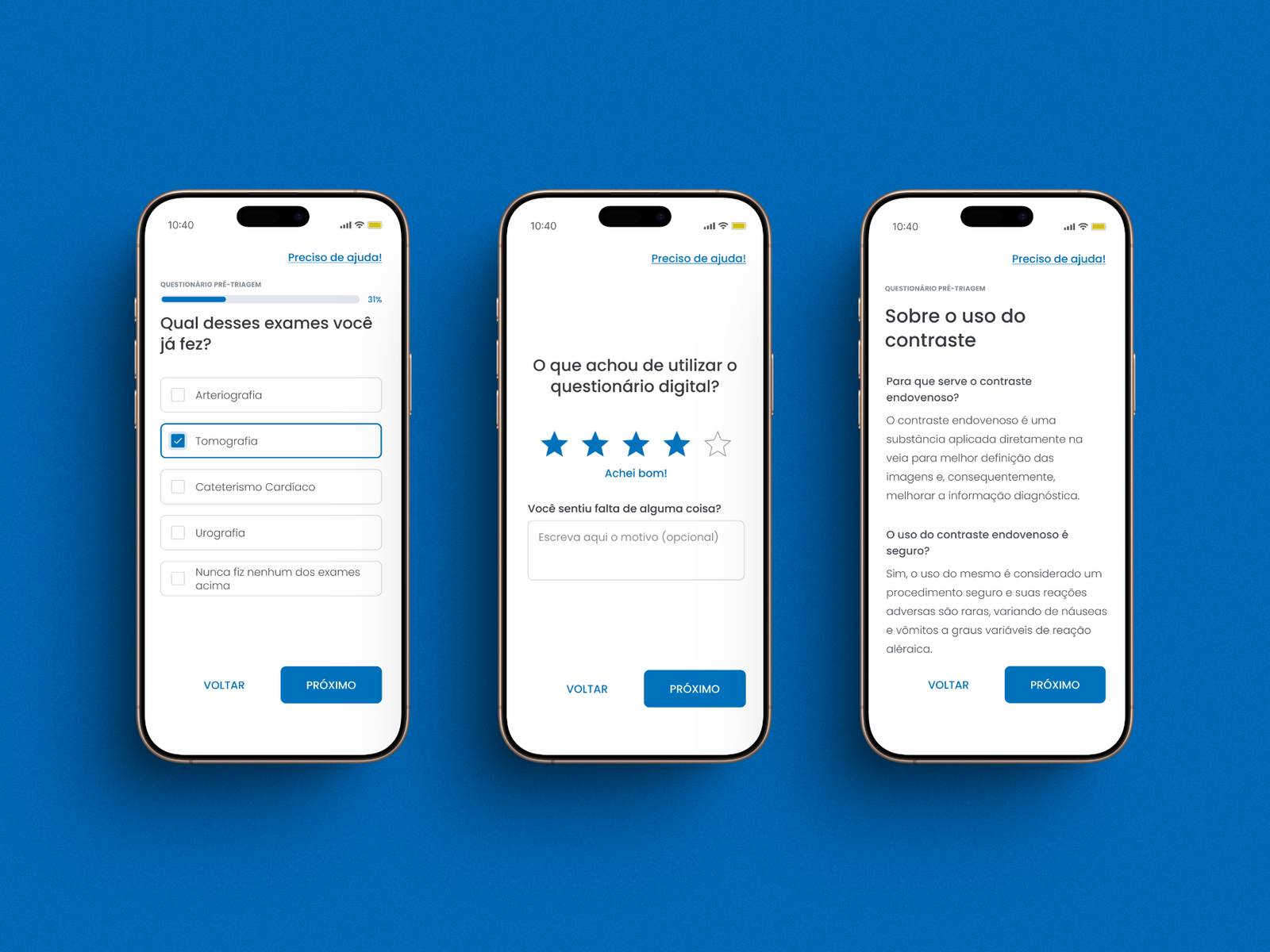 Mapeamento completo da jornada do paciente e fluxo do questionário digital de triagem